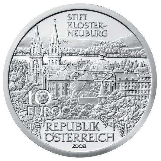 10 Euro, Great Abbeys of Austria - Klosterneuburg Abbey, 2008