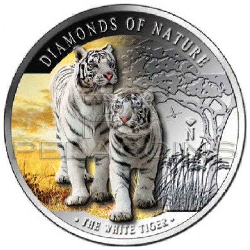 Fiji 2012 10$ Diamonds of Nature - White Tiger