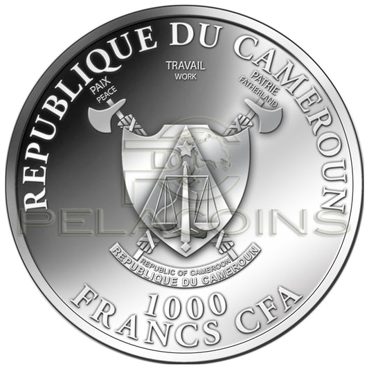 Kamerun 2013 1000 Francs Leopard colored - Big Five 1oz