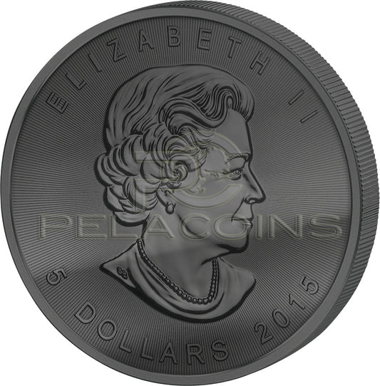 Canada 2015 5$ Maple Leaf Golden Enigma 1oz Ruthenium Goldplated Silver Coin