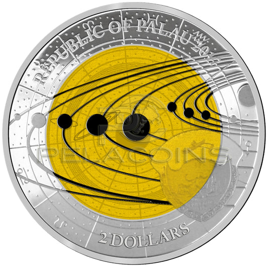 Palau 2017 2$ Saturn Niobium - Solar System