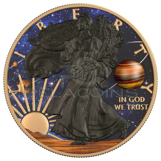 USA 2018 1$ Silver Eagle Astronomy Jupiter 1oz Silver Gilded Coin