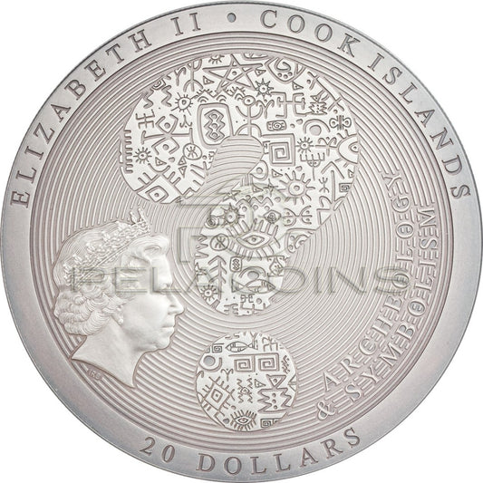Cook Islands 2019 20$ Samsara Wheel of Life - Archeology & Symbolism 3oz