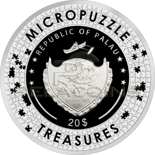 Palau 2021 20$ REVERIE By Mucha Micropuzzle Treasures 3oz
