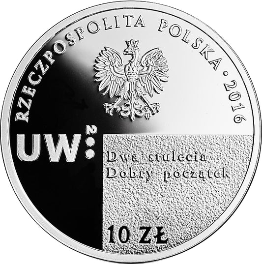 10 zł, UW Uniwesytet Warszawski, 200. rocznica utworzenia Uniwersytetu Warszawskiego, 2016