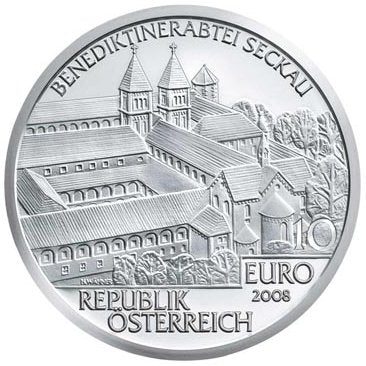 10 Euro, Great Abbeys of Austria - Seckau Abbey, 2008