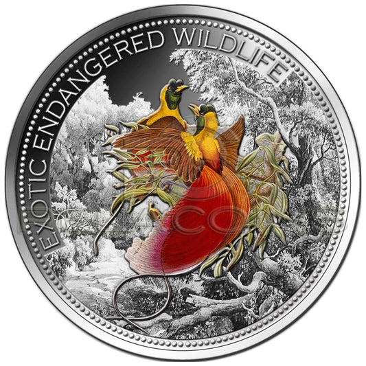 Fiji 2012 20$ Exotic Endangered Wildlife - Paradisebird 2oz