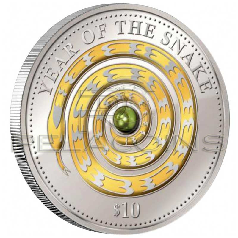 Fiji 2013 10$ Year of the Snake 1oz + Pearl