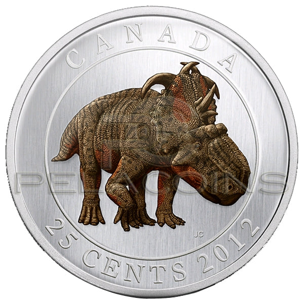 Canada 2012 25 cent Pachyrhinosaur,us Dinosaur Glow in the Dark