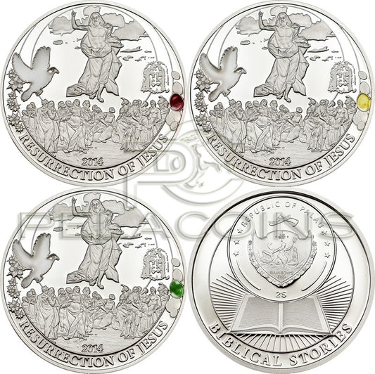 Palau 2014 2$ Resurrection of Jesus (easter egg) 3 coin Set