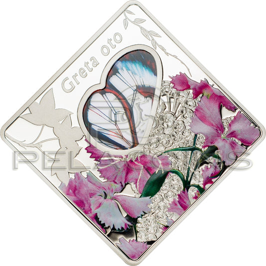 Palau 2014 10$ Animals in Glas - Buttefly Greta Oto