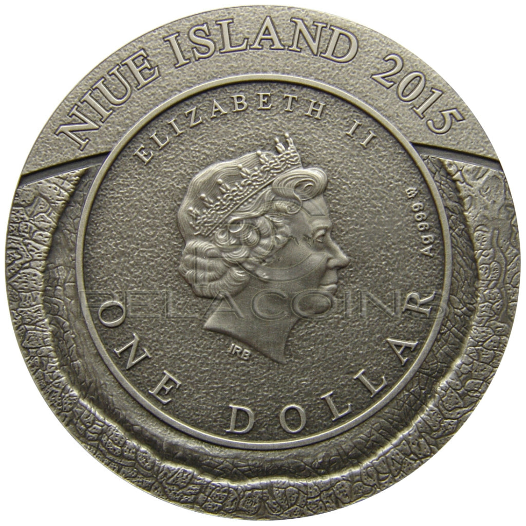 Niue Islands 2015 1$ Wolfe Creek Crater Meteorite 1oz