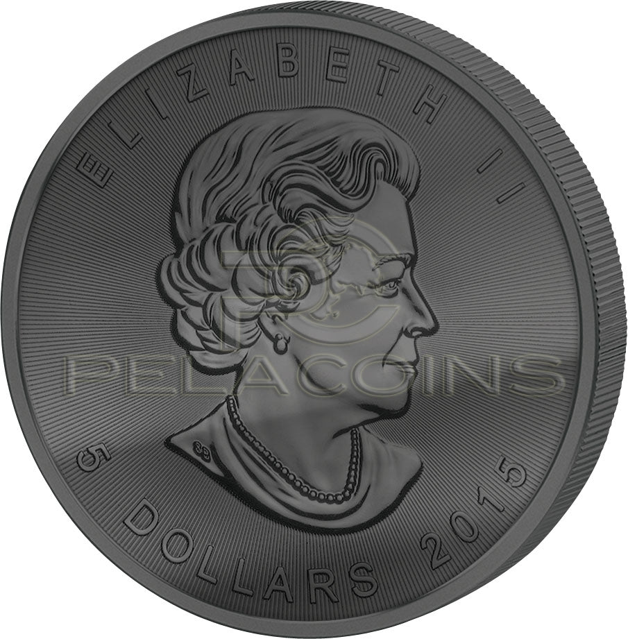 Canada 2015 5$ Maple Leaf Golden Enigma 1oz Ruthenium Goldplated Silver Coin