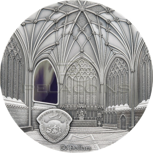 Palau 2017 50$ Tiffany Art -Wells Cathedral 1KG