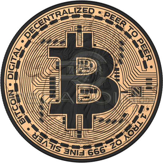 USA 2017 1$ Liberty Eagle Bitcoin Wires II Ruthenium and Gold plated 1oz