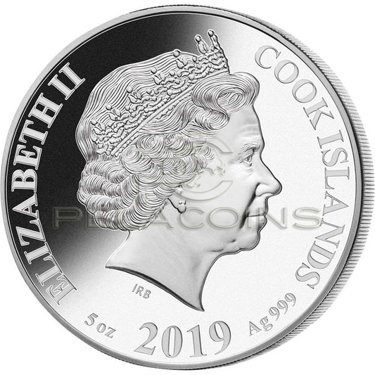 Cook Islands 2019 25$ Mother Of Pearl Lunar - The Year of the Pig 5oz