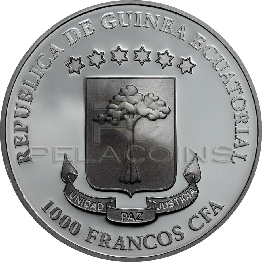Equatorial Guinea 2019 1000 Francs LUNA SANGRE Blood Moon Crystal Skull 1oz