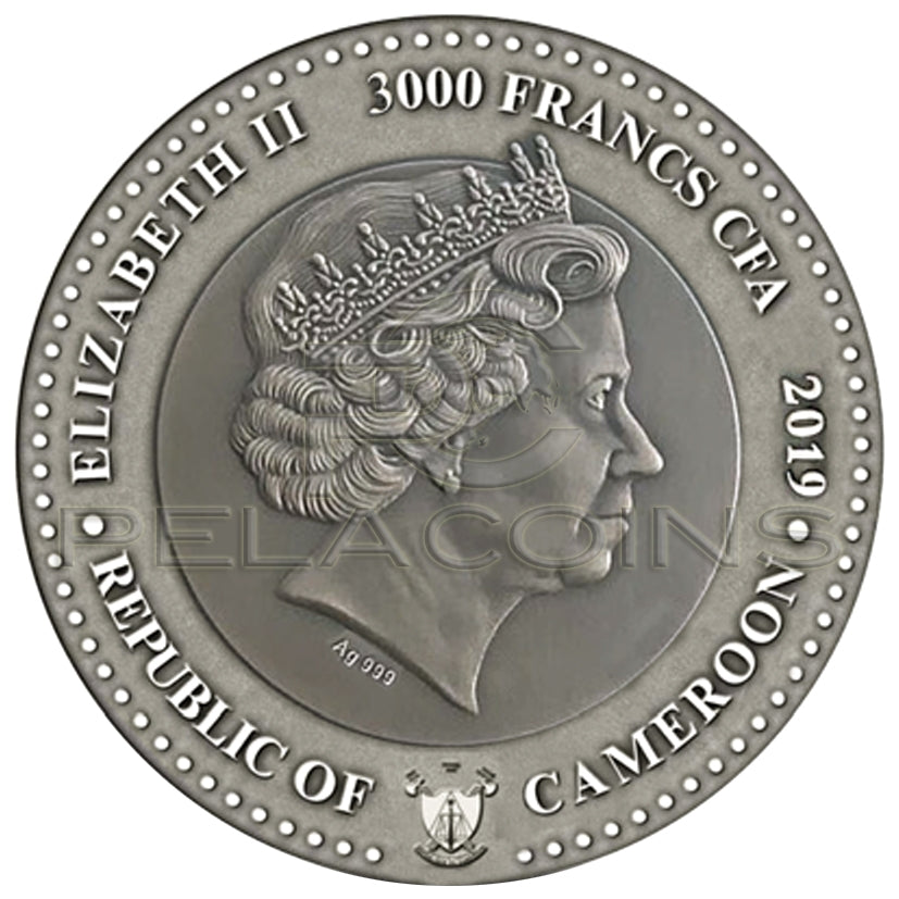 Cameroon 2019 3000 Francs Mercury Planets and Gods 3oz