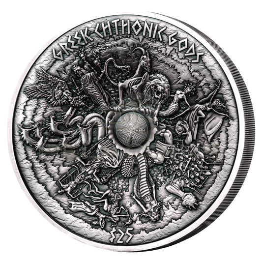 Samoa 2017 25$ Greek Chthonic Gods 1kg Ag