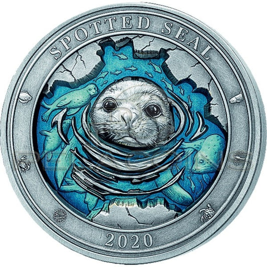 Barbados 2020 5$ Underwater World - Spotted Seal 3oz