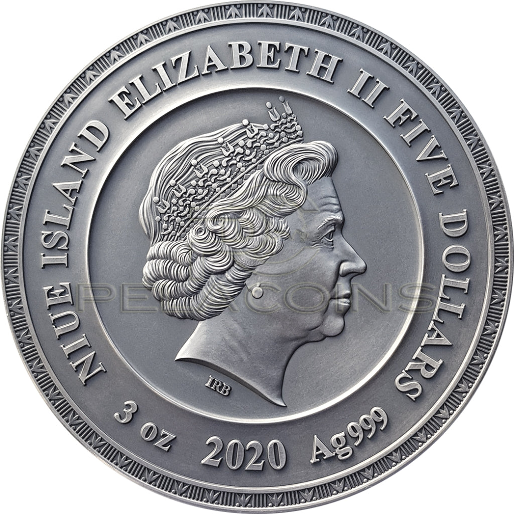 Niue Island 2020 5$ Amun-Ra Divine Faces Of The Sun 3oz Silver Coin