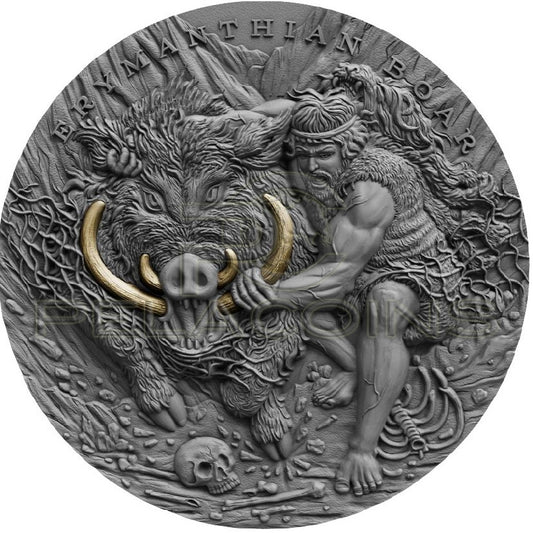 Niue 2020 5$ ERYMANTHIAN BOAR Twelve Labours of Hercules 2oz