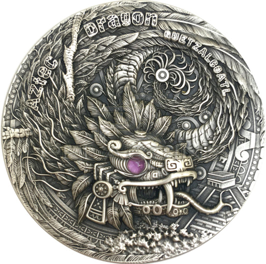 Niue 2020 5$ QUETZALCOATL Aztec Dragon 2oz