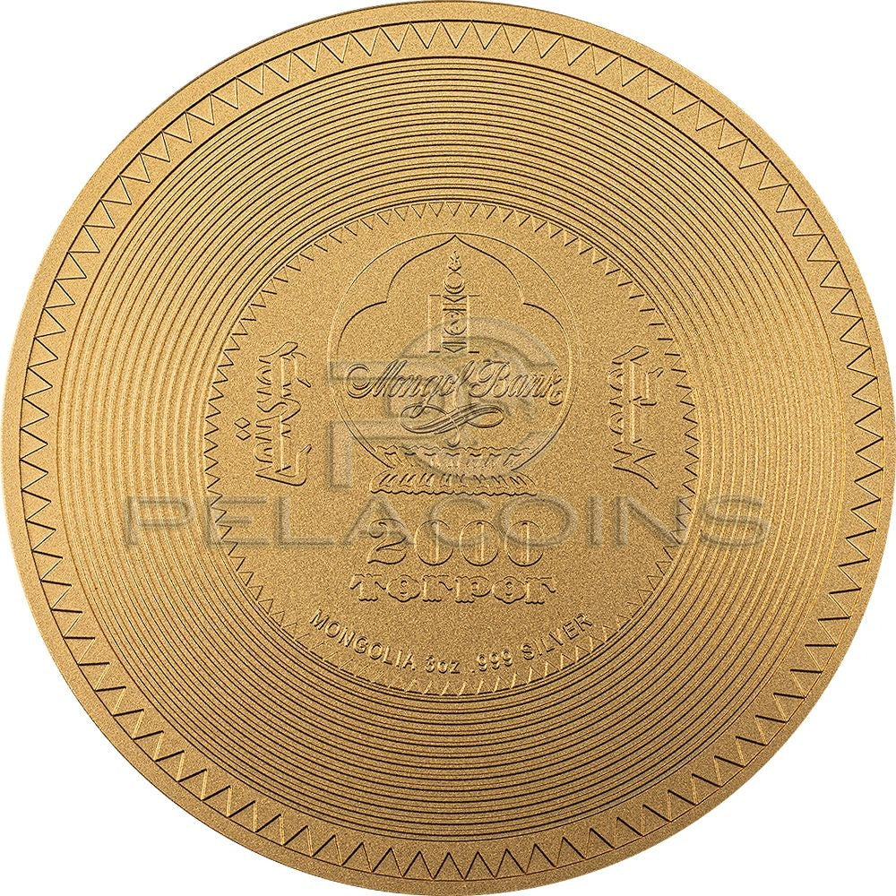 Mongolia 2022 2000 Togrog VAIROCHANA BUDDHA MANDALA Archeology Symbolism Gilded 3oz