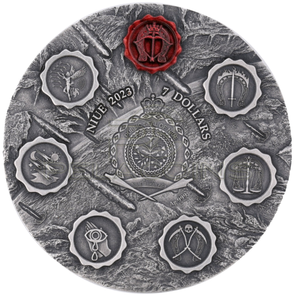 Niue 2023 7 Dollars Seven Seals of the Apocalypse - White Horse 3oz