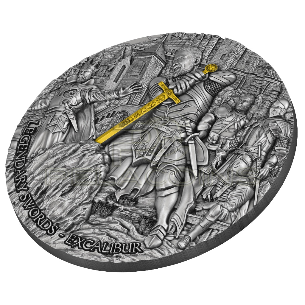 Niue 2024 5$ Legendary Swords - Excalibur 2oz Silver Coin