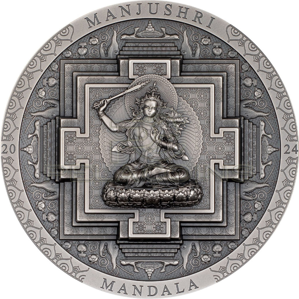 Mongolia 2024 2000 Togrog MANJUSHRI MANDALA Archeology Symbolism 3oz