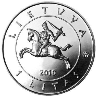 1 litas, 600 rocznica bitwy pod Grunwaldem, 2010