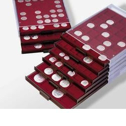 Kaseta MB CAPS 16,5 na monety 1 Euro Cent w kapslach + szuflada w kolorze dymnym