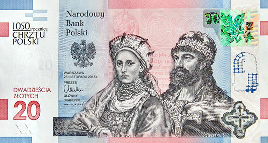 20 zł, Chrzest Polski - Banknot kolekcjonerski - 1050. rocznica Chrztu Polski, 2016
